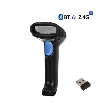 Escaner de código de barras inalámbrico 1D Bluetooth 2.4G Durable en uso y alto rendimiento