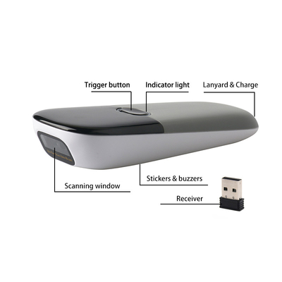 Escaner de códigos de barras portátil y inalámbrico 2D Bluetooth para leer códigos de barras DI9120-2D