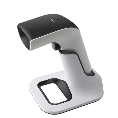 Lector de código de barras 2D QR Bluetooth Escaner de código de barras 2.4G inalámbrico con soporte de carga Batería de 2200mAh