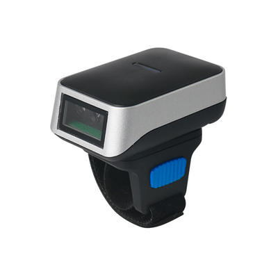 Escáner de código de barras inalámbrico de anillo negro con sensor CMOS Batería de 360 mAh para inventario