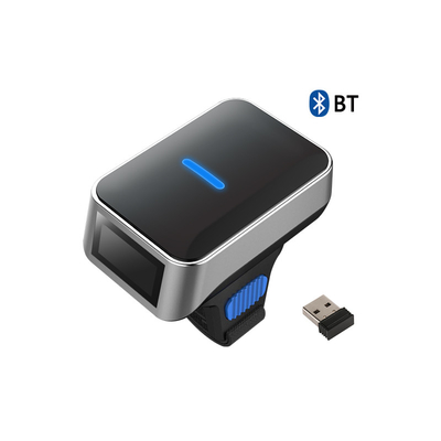 Mini 1D 2D CMOS escáner de código de barras inalámbrico portátil Bluetooth Ring Finger QR Scanner