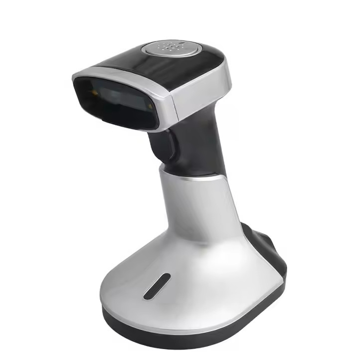 Escáner de códigos de barras Bluetooth inalámbrico para dispositivos móviles Lector de códigos QR 2D con soporte de carga